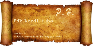Pákozdi Huba névjegykártya